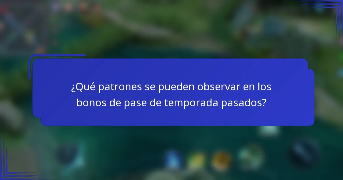 ¿Qué patrones se pueden observar en los bonos de pase de temporada pasados?
